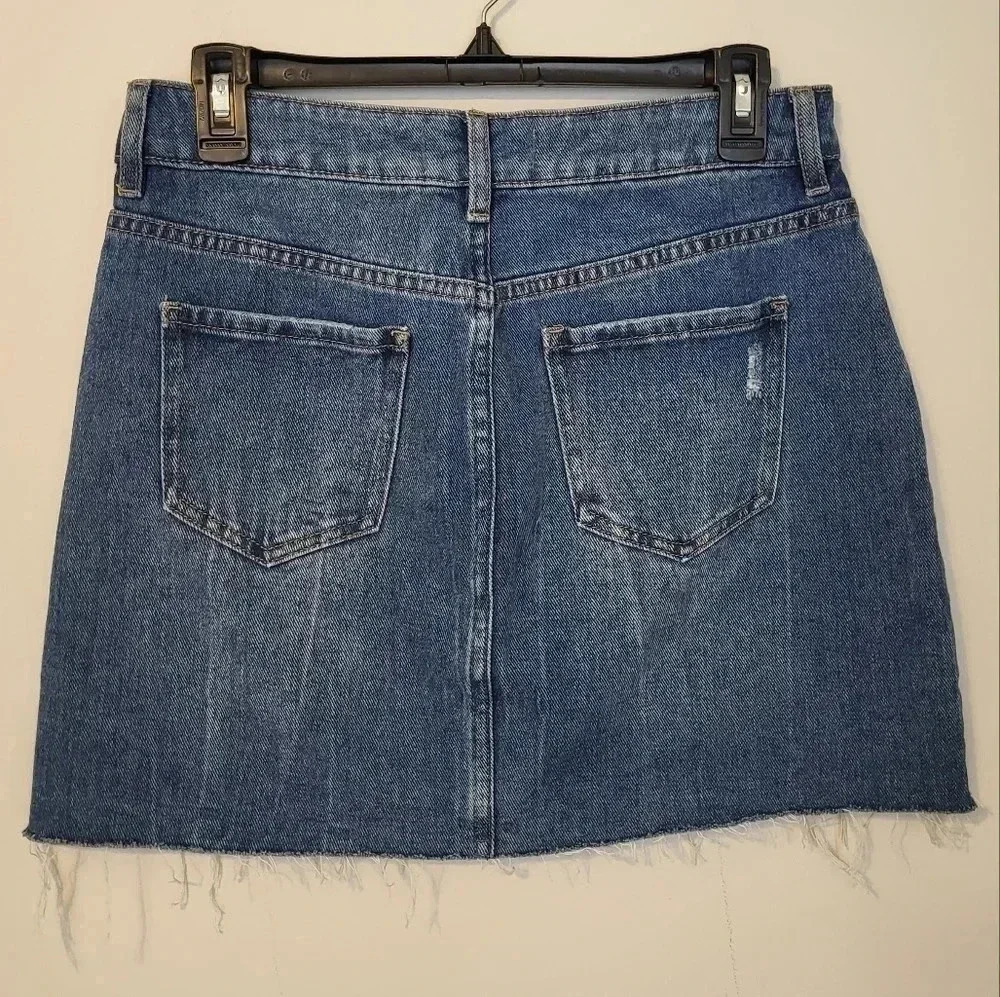 Pacsun Raw Hem Blue Denim Jean Mini Skirt(27) - Picture 4 of 8